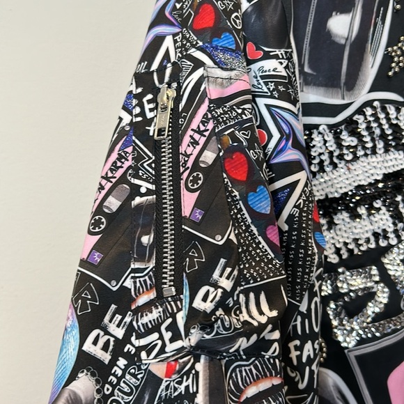 Rock N Karma Bomber Moto Jacket Bedazzled L - Picture 14 of 17